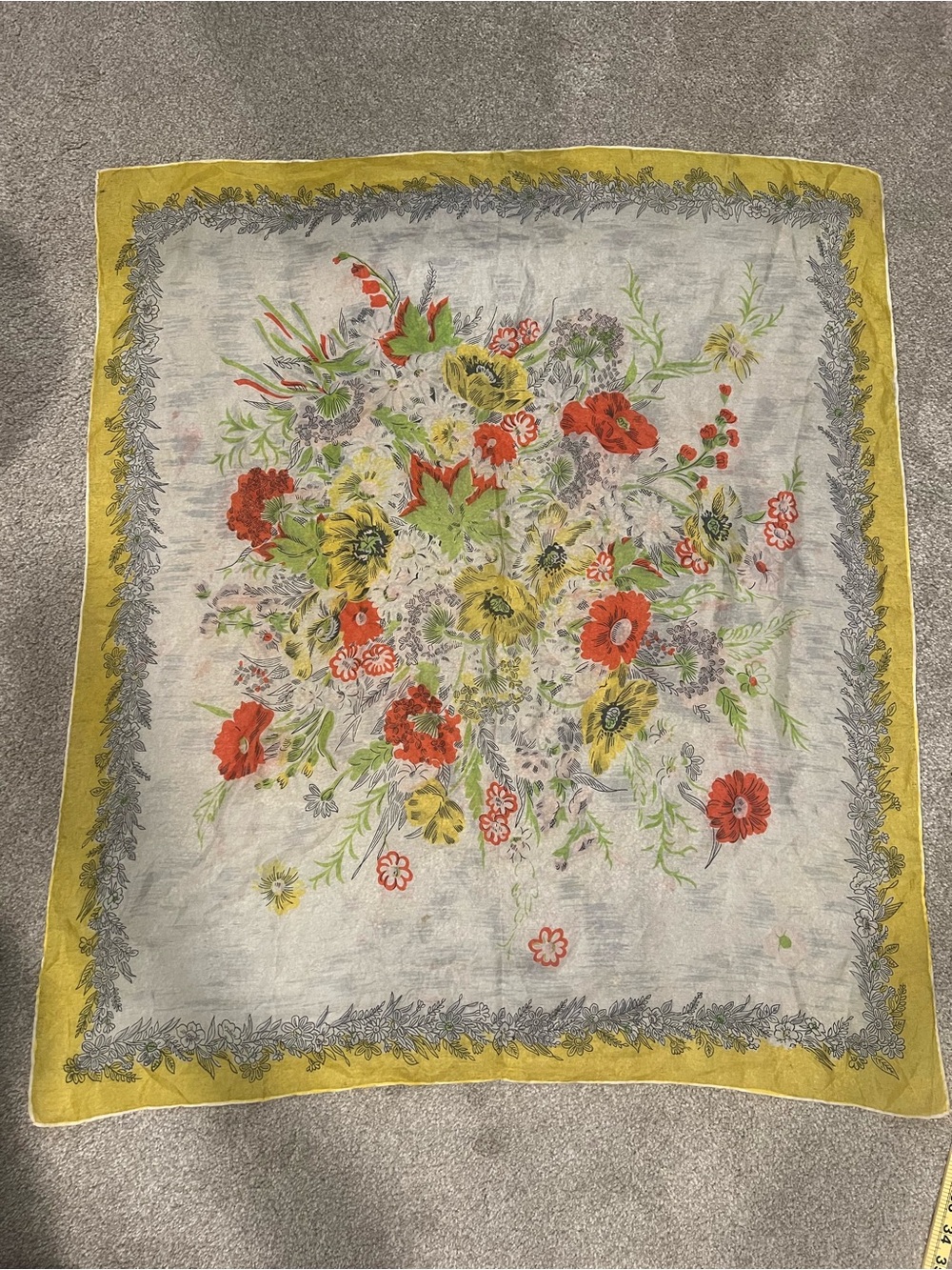 Vintage Floral Sheer Scarf